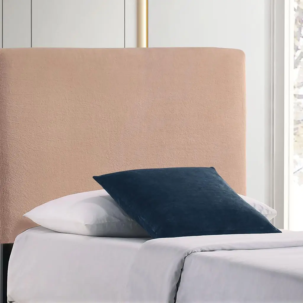 Blush Twin Headboard Pink Wood Bed Frame Transitional Style Bedroom furniture max