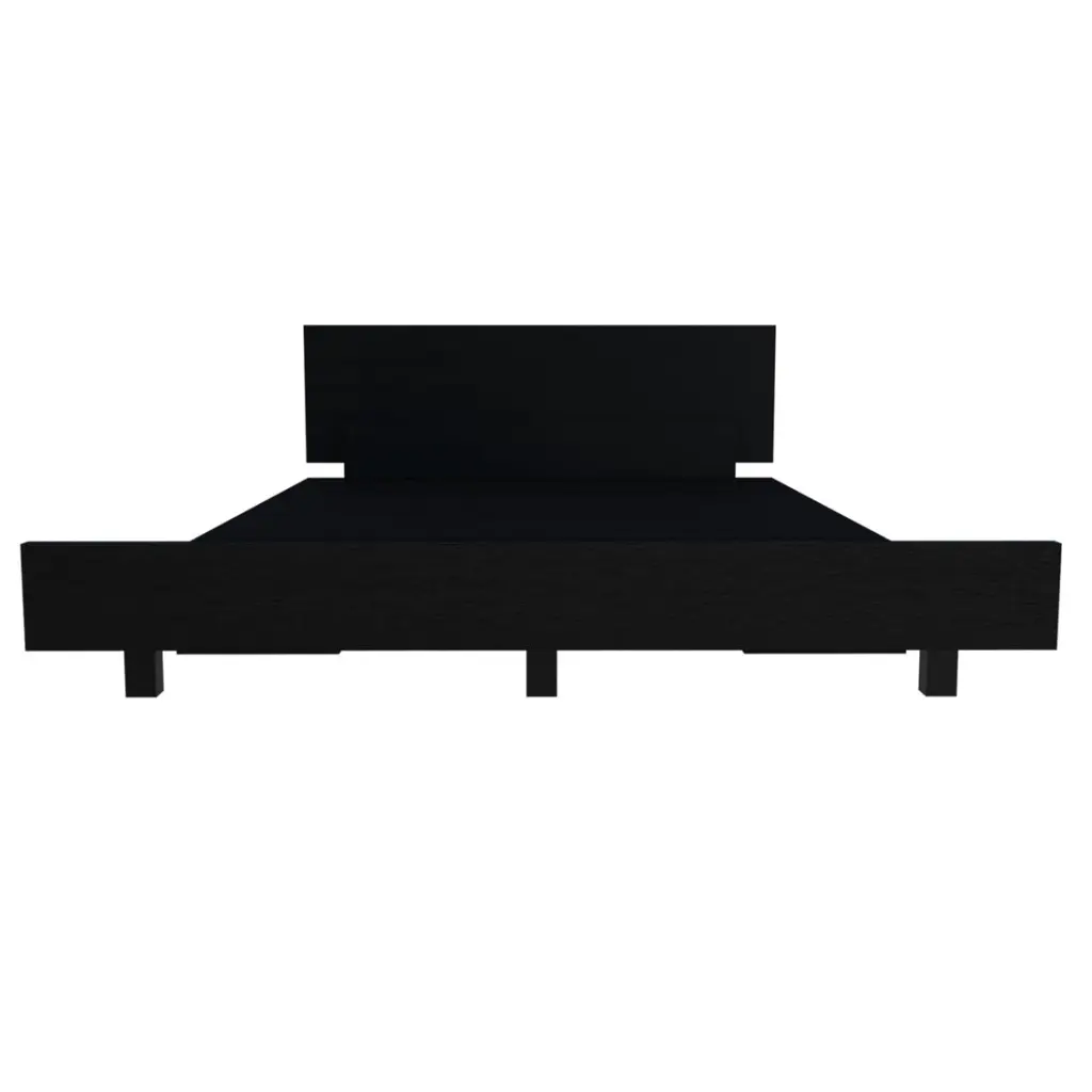 Twin Bed Base Cervants Black Particle Board Engineered Wood Frame treevol furniture