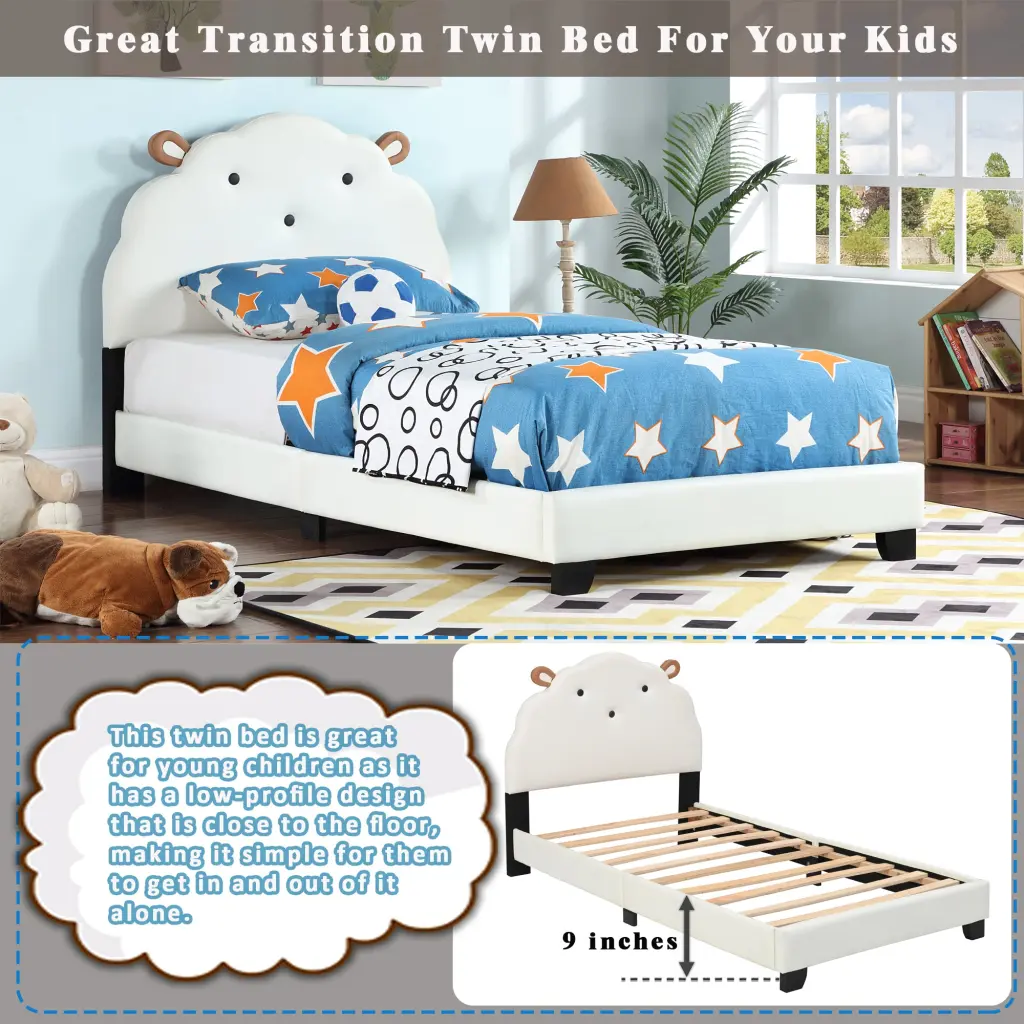 Upholstered Twin Dimensions Platform Bed Kids Timberen Bed Frame Slats fullbarn e-commerce