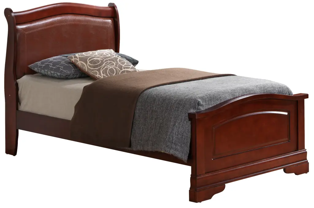 Louis Phillipe Twin Bed Cherry Particle Board glory furniture
