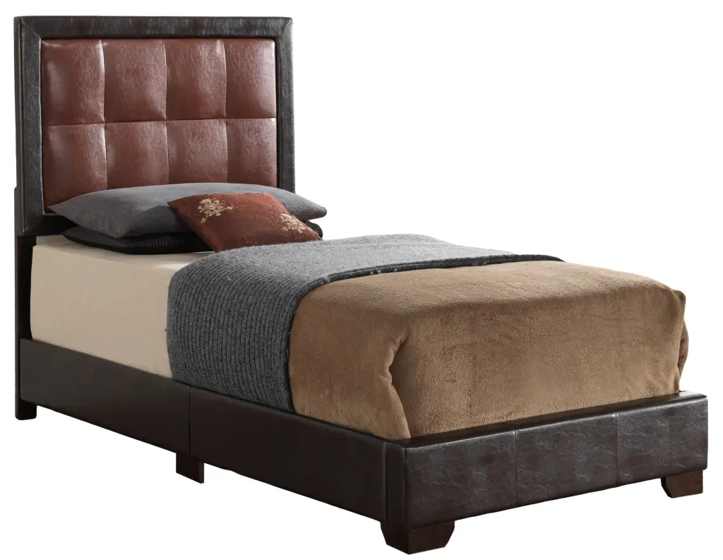 Panello G2582 TB Up Twin Bed Dark Brown Foam PU glory furniture