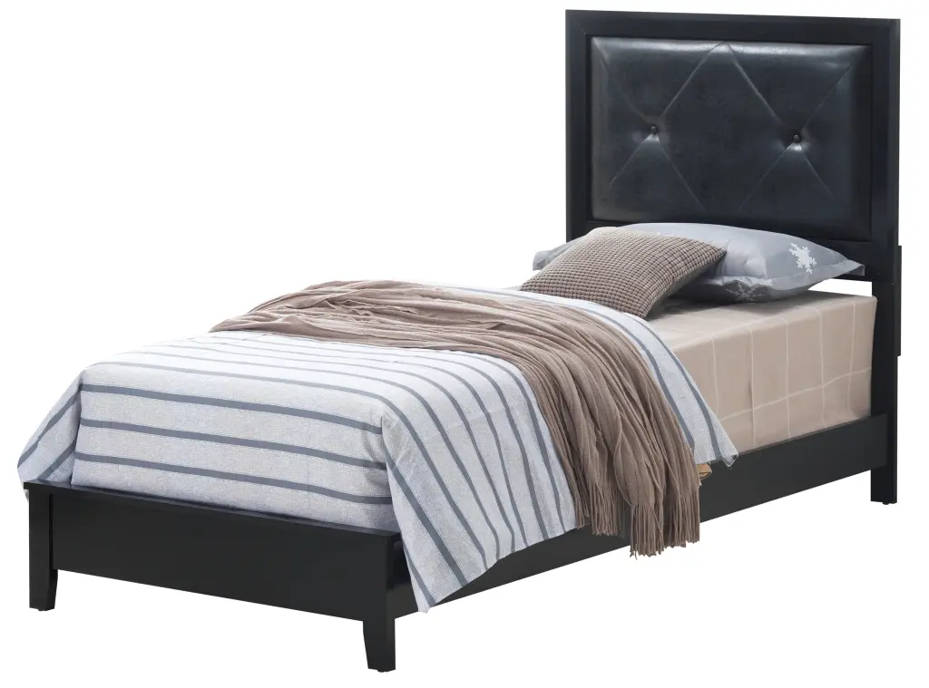 Primo G1336A Twin Bed Black MDF glory furniture