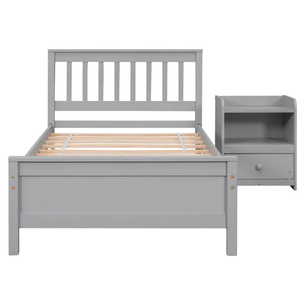 Twin Bed Headboard And Footboard Kids Teens Adults Nightstand inspirit