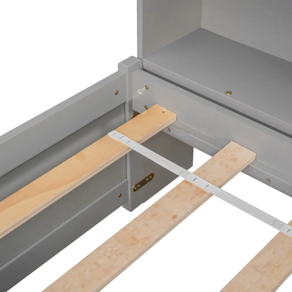 Twin Bed Side Bookcase and Drawers Grey Pine Finish inspirit