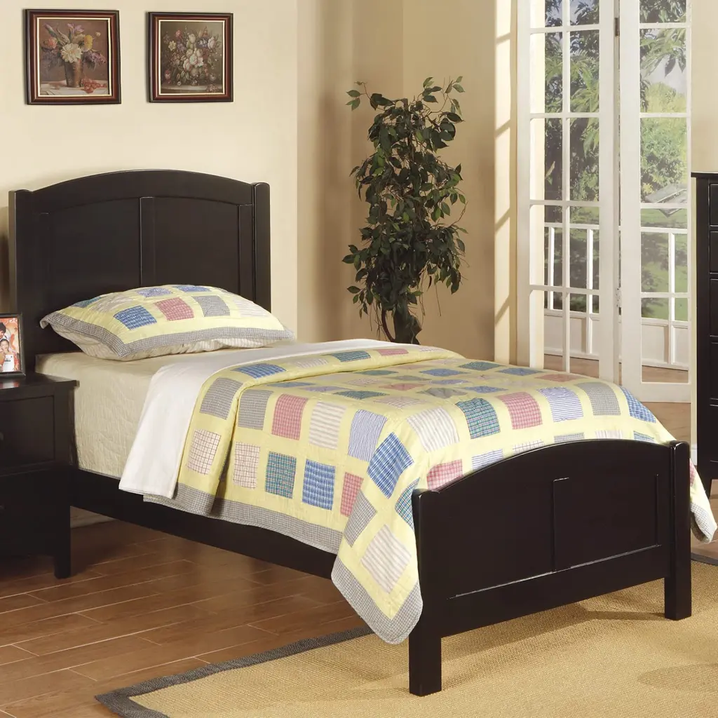 Black Hue Twin Dimensions Bed Unique Headboard Youth Bedroom kanepe