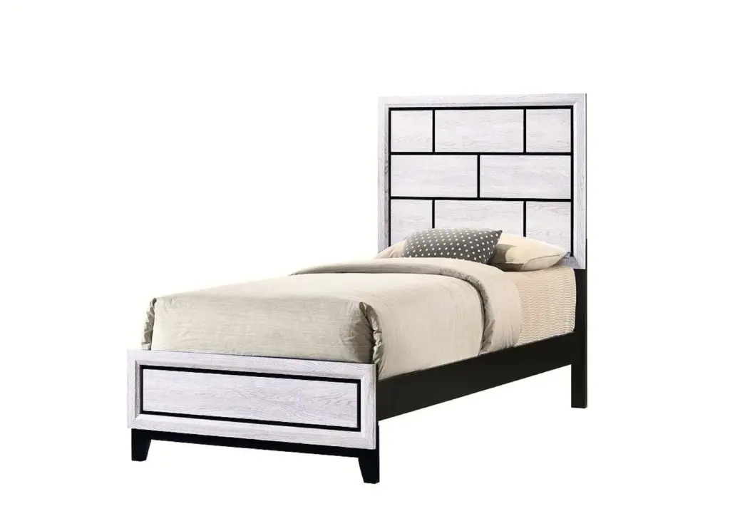 Contemporary White Finish Twin Dimensions Panel Low Profile Youth Kids Bed kanepe