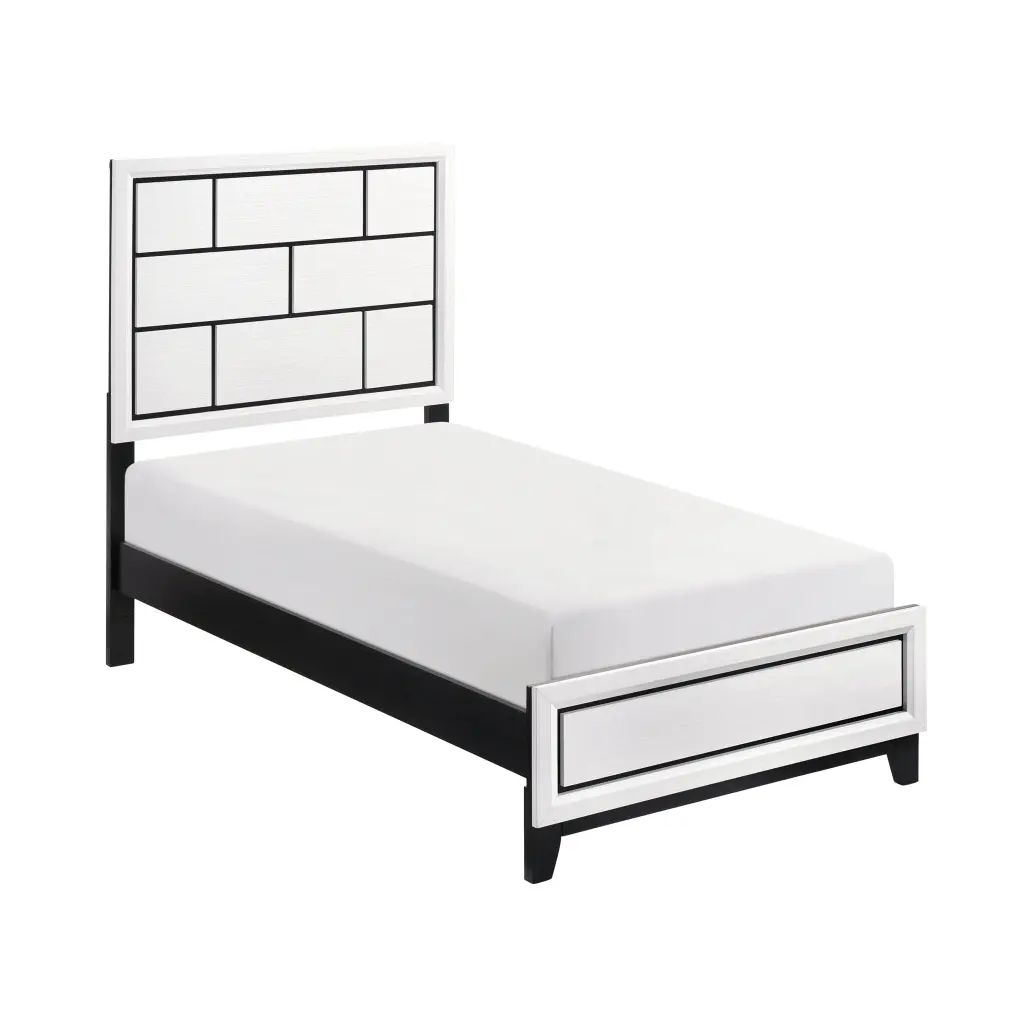 Modern Contemporary White Finish Twin Size Bed 1Pc Wooden Bedroom Furniture kanepe
