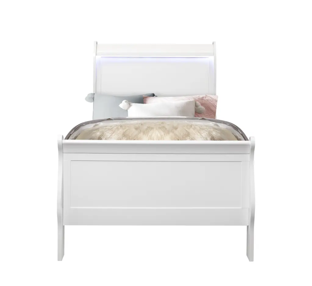 Charlston White Twin Bed White Solid Timber MDF Frame Bedroom Furniture luxe modern furniture