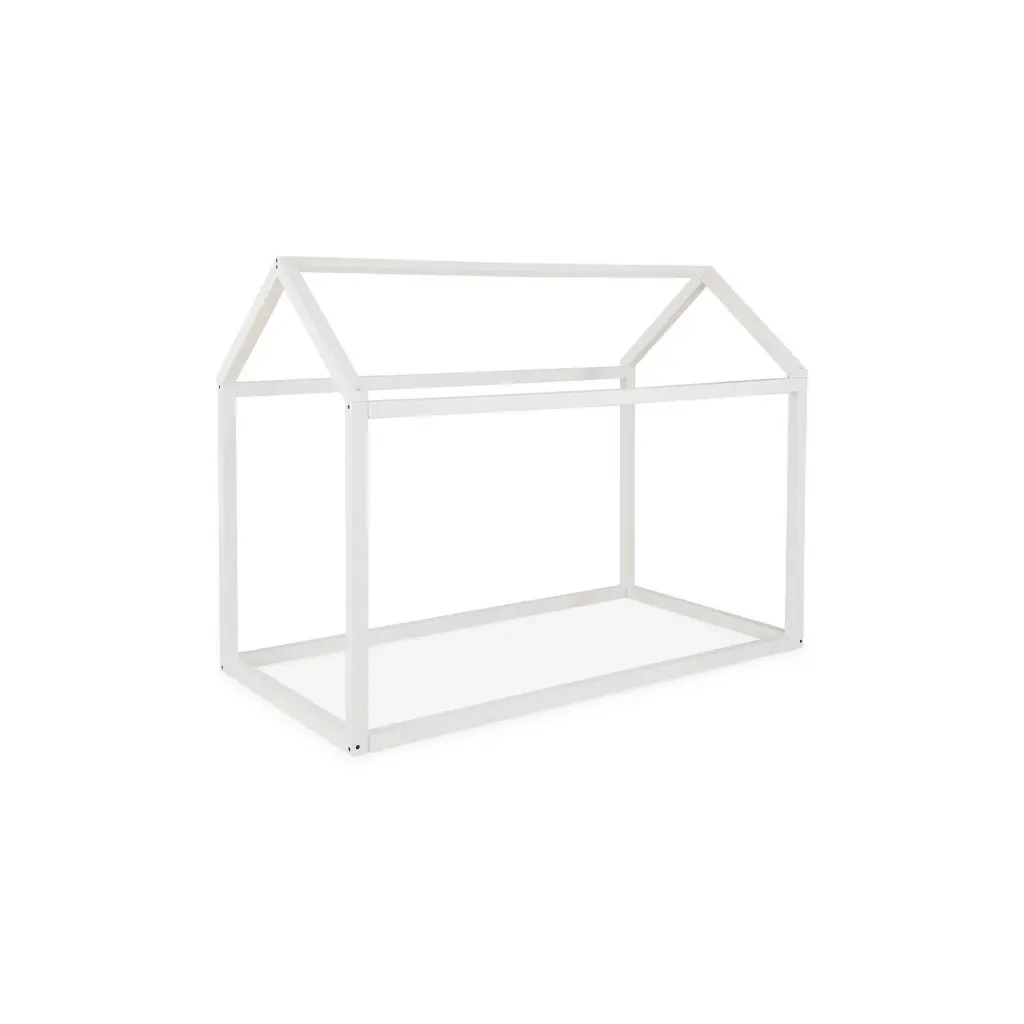 Twin Bed Frame Wood Influenced Design Polished White Finish royal hampton