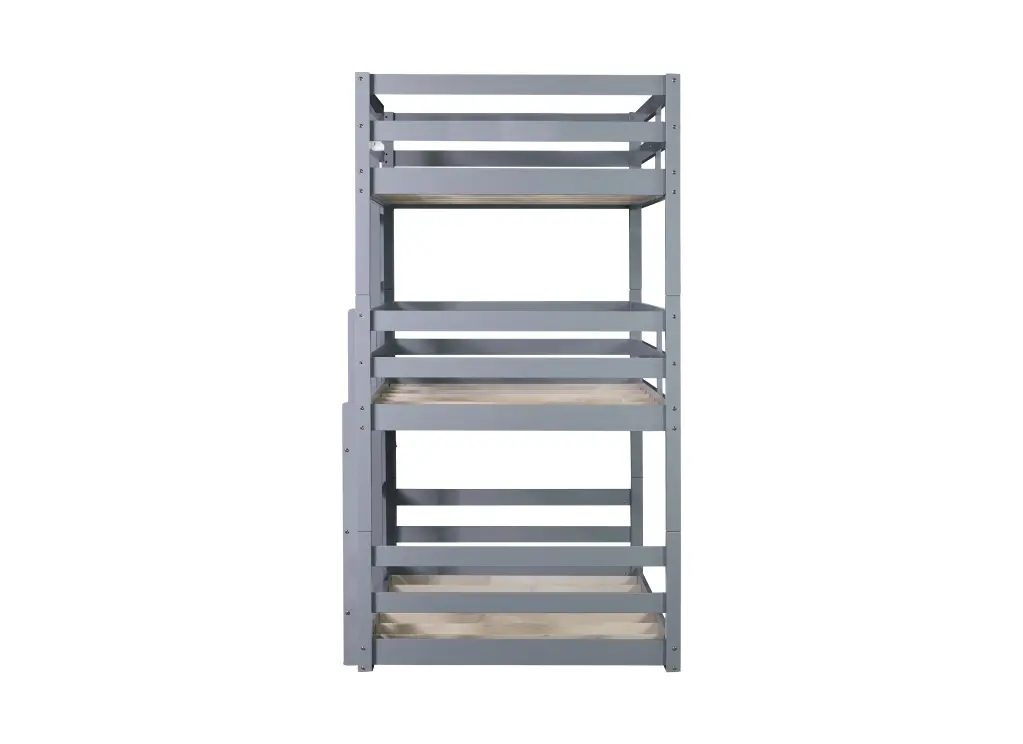 Triple Elastomer Timber Bunk Bed Two Built- Ladders and Guardrails inspirit