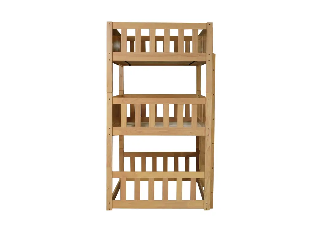 Twin Dimensions Triple Elastomer Timber Bunk Bed Ladders and Guardrails inspirit