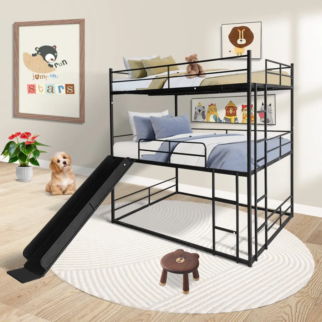 Twin Dimensions Houtilize Loft Bed Slide and Ladder Black Metal storage sheds
