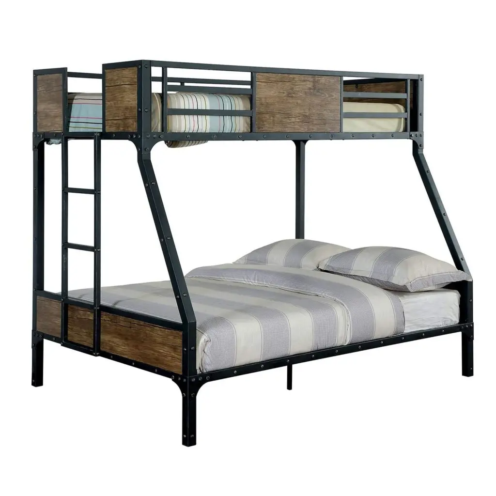 Black Wood Metal Frame Twin Full Dimensions Bunk Bed royal hampton