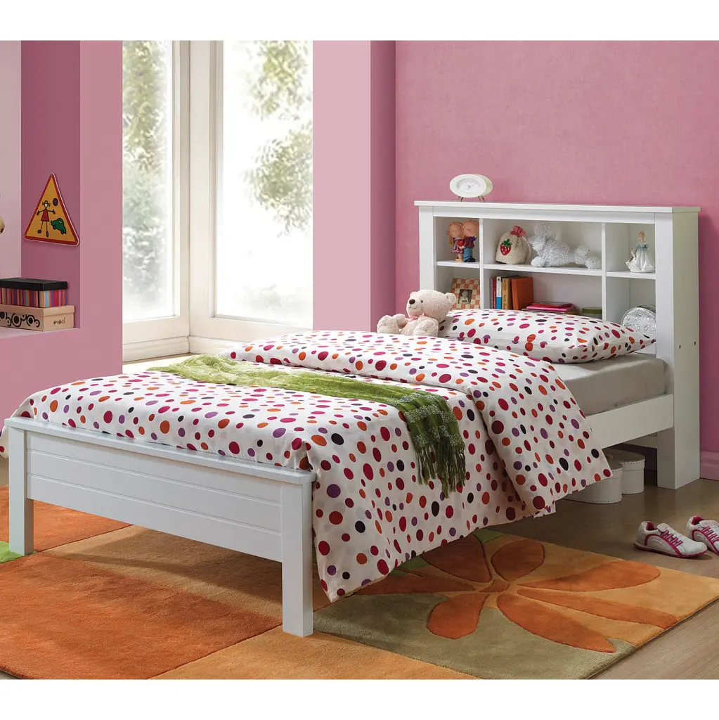 White Twin Size Bed Box Spring Not Required Timber Frame furniture max