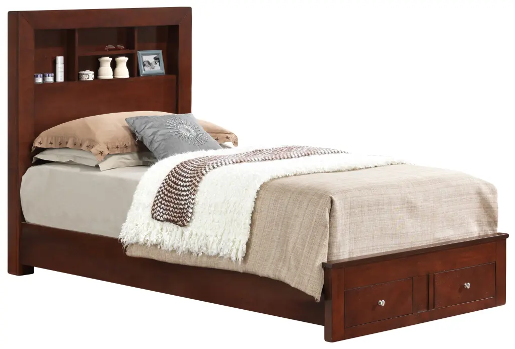 Burlington G2400D Twin Storage Bed Cherry Finish glory furniture