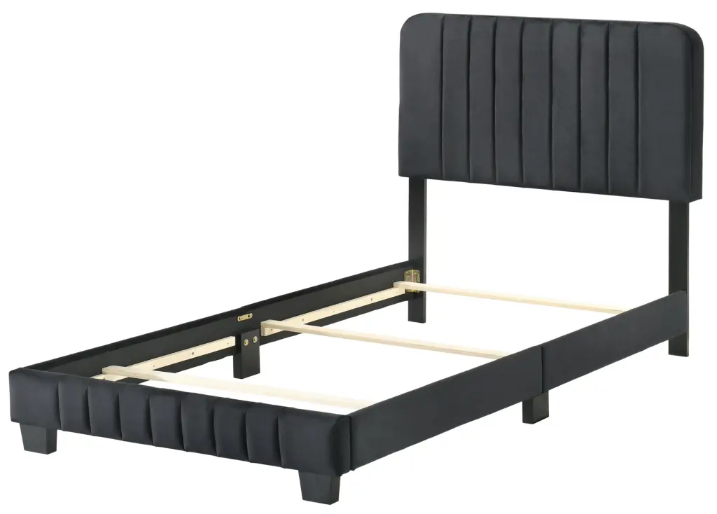 Lodi G0407 Tb Up Twin Bed Black Foam Velvet glory furniture