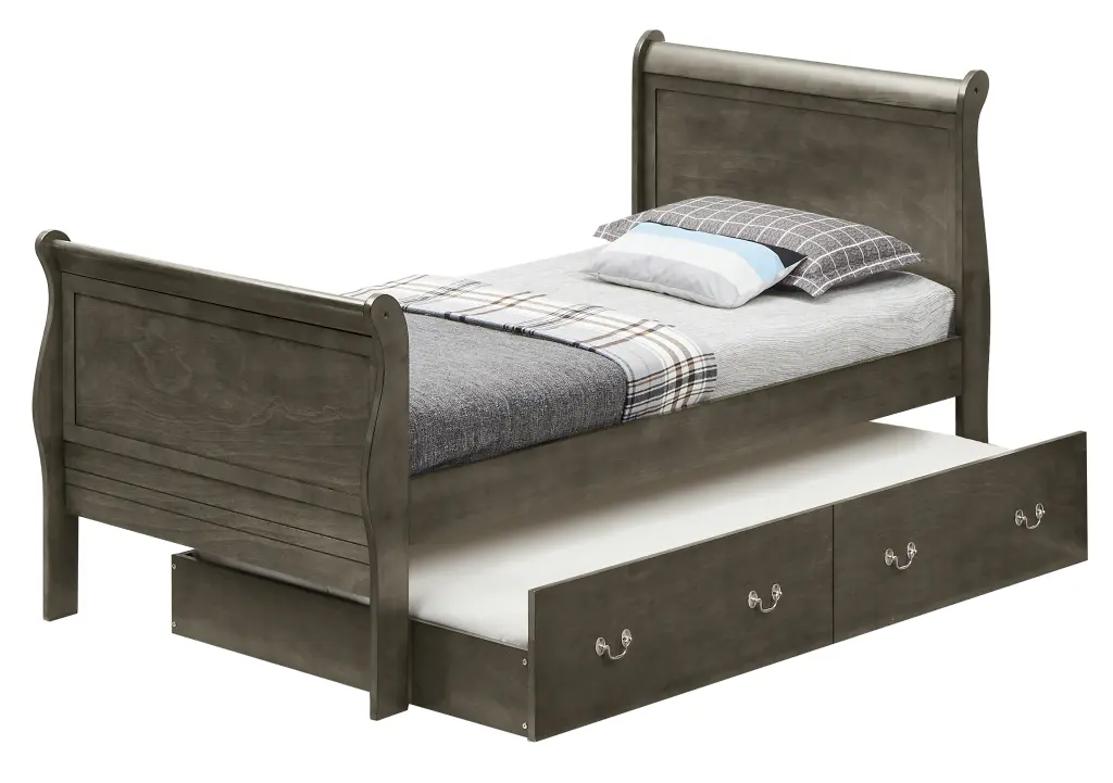 Louis Phillipe G3105G Twin Storage Bed Gray Particle Board Frame glory furniture