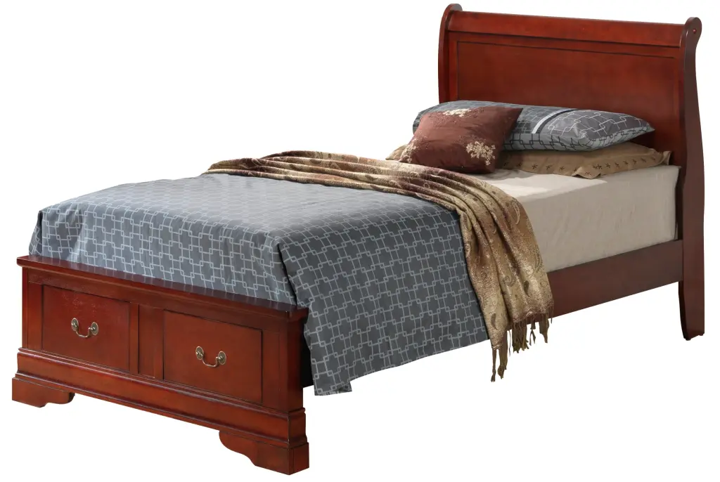 Louis Phillipe G3100D Twin Storage Bed Cherry Particle Board glory furniture