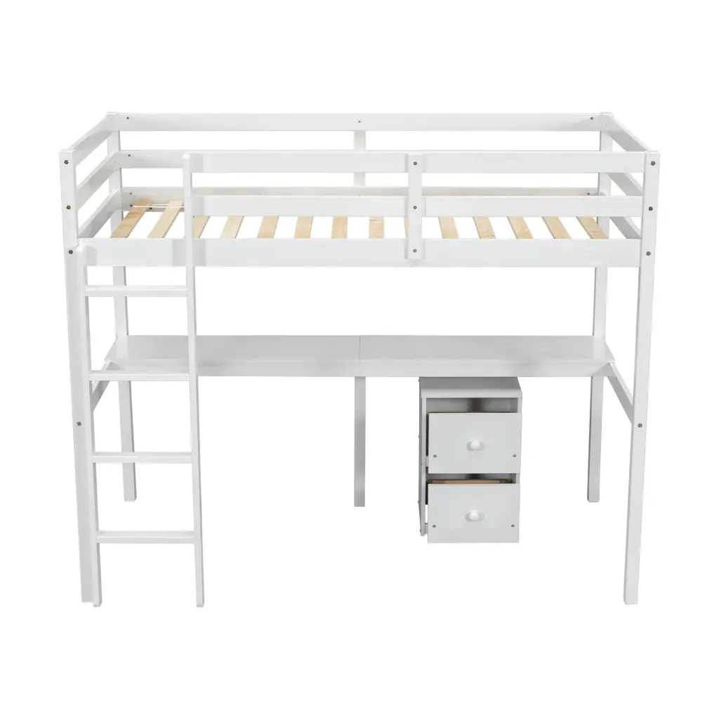 Twin Loft Timber Bed Under Bed Storage Built Desk and Cabinet inspirit