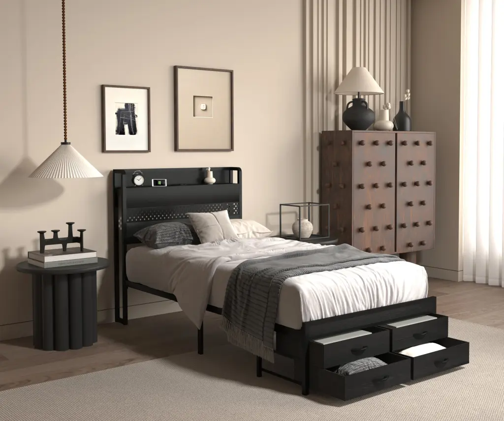 Twin Bed Frames Headboard And Storage Drawers Twin Dimensions Bed Frame rnb
