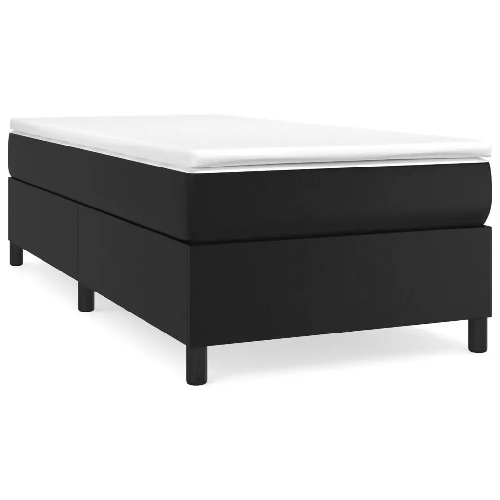 Black Twin XL Faux Leather Bed Frame without Mattress US Only