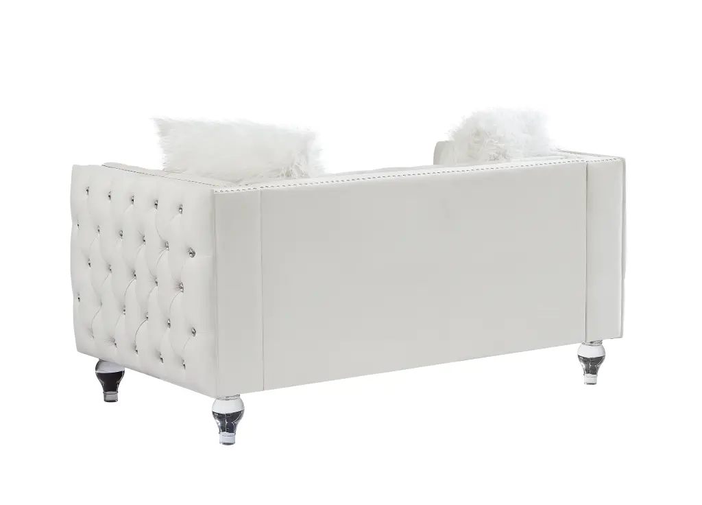 2066 Beige Velvet Two Seat Sofa Armrest hao xiang store