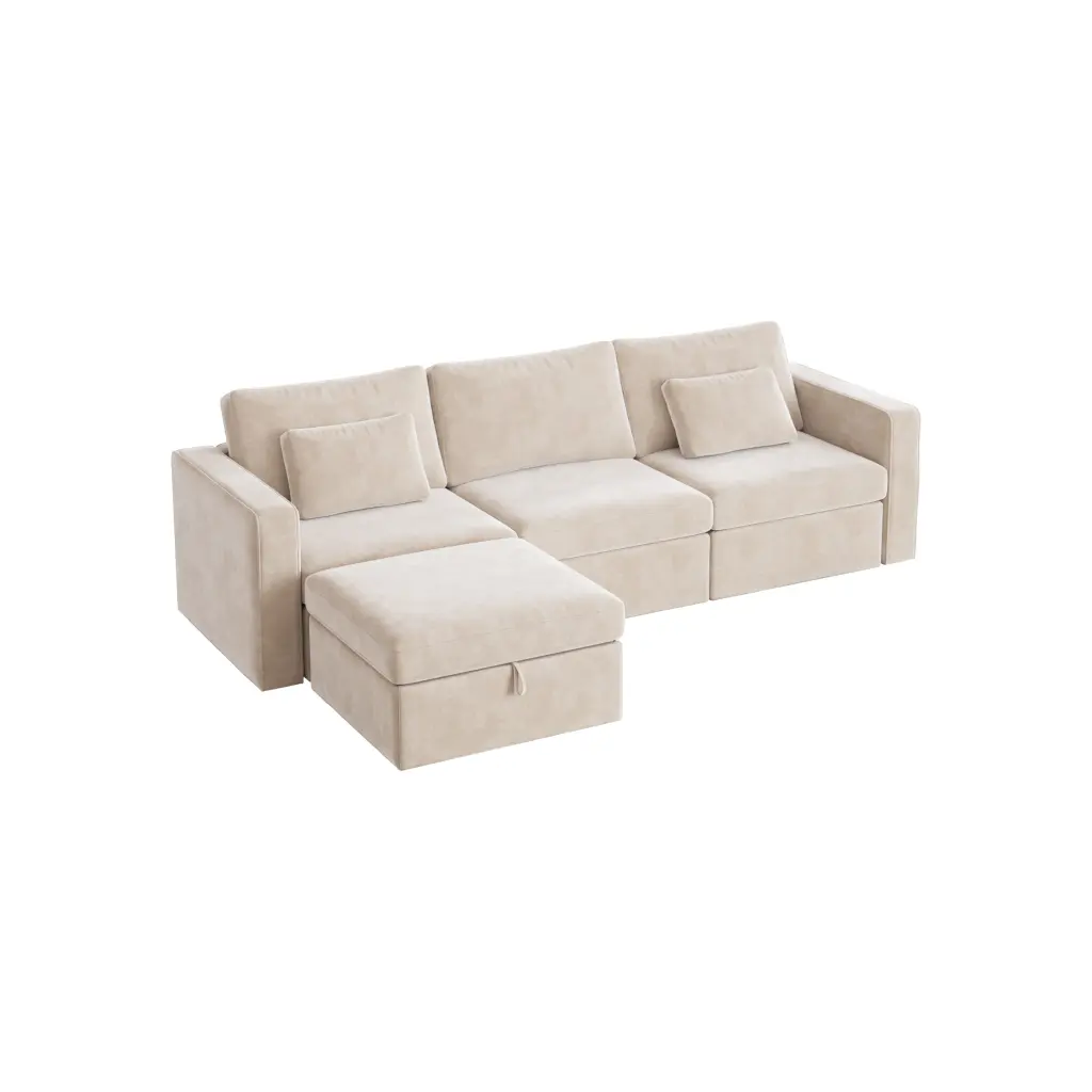 Modern Velvet U Shape Sectional Sofa Oversized Upholstery Living Room Couch yiwei