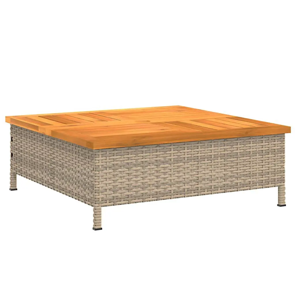 Parasol Base Cover Beige 27.6x27.6x9.8 Inches Poly Rattan and Acacia