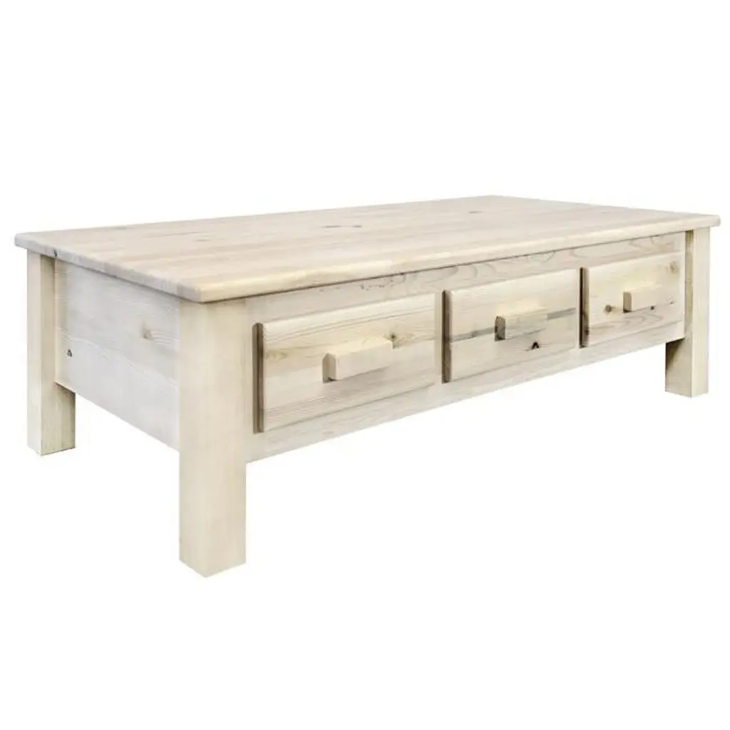 Homestead Collection Large Coffee Table 6 Drawers Ready to Finish DIY Project D2D Technologies