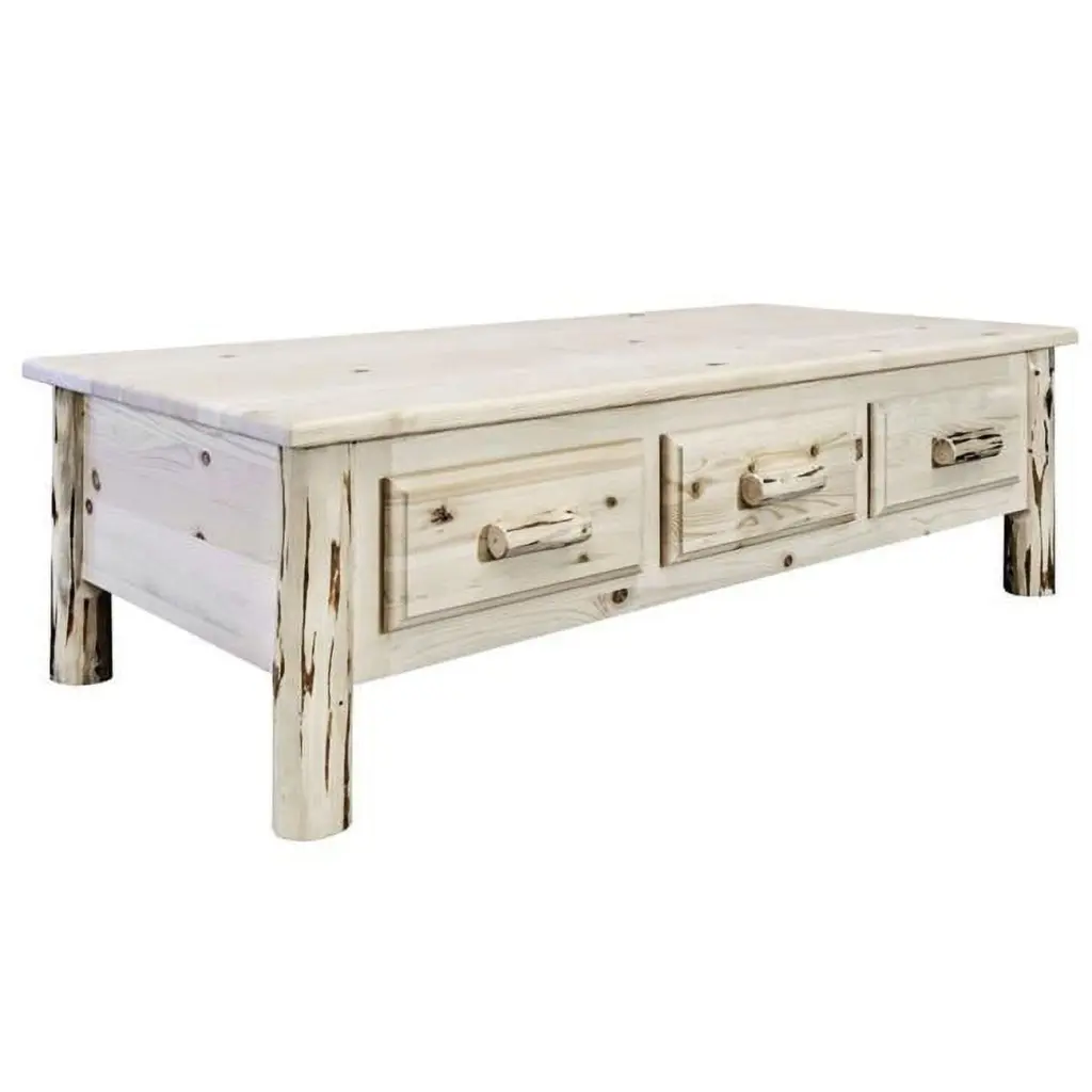Large Coffee Table 6 Drawers Ready to Finish Unfinished Wood Furniture D2D Technologies