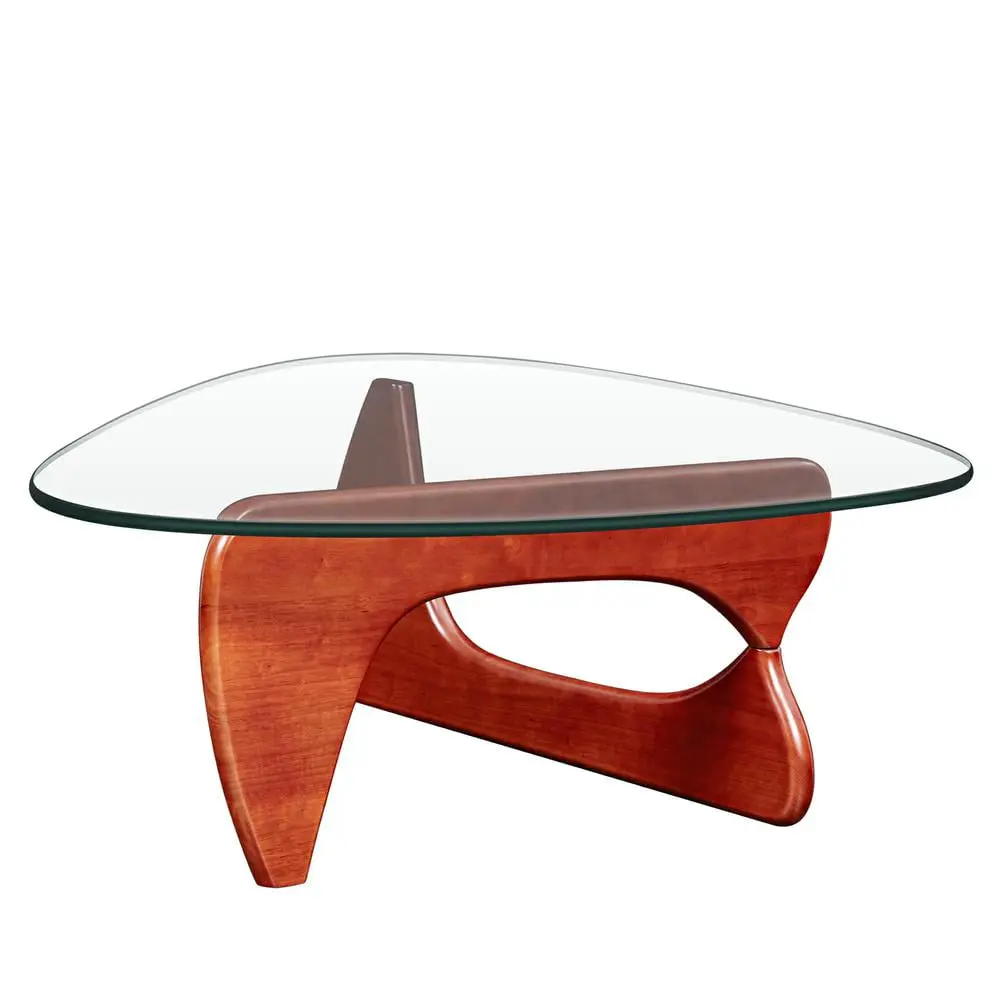 CHERRY Triangle Coffee Table Wood Base Living Room Wobythan
