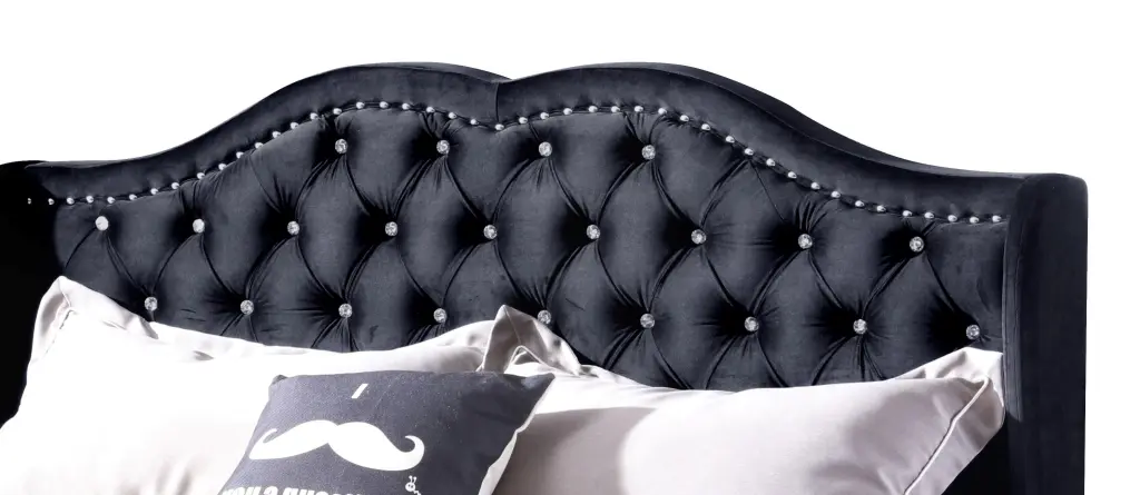 Joy G1934 QB Up Queen Upholstered Bed Black Box Spring Required Queen Bed glory furniture
