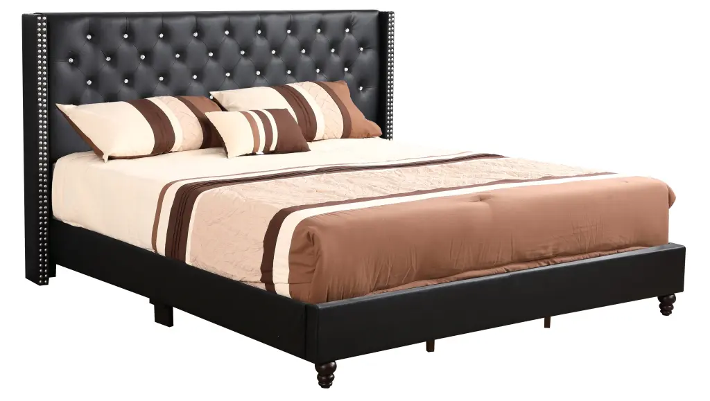 Julie G1919 KB Up King Upholstered Bed Black Foam PU glory furniture