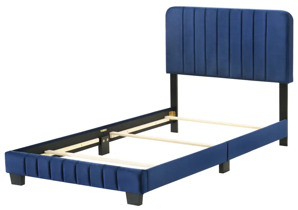 Lodi G0409 TB Up Twin Bed Navy Blue Foam Velvet Upholstered glory furniture
