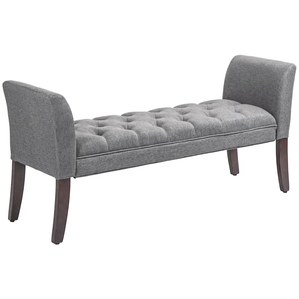 Homcom End Bed Bench Button Tufted Design, Upholstered Bedroom Storage aosom business