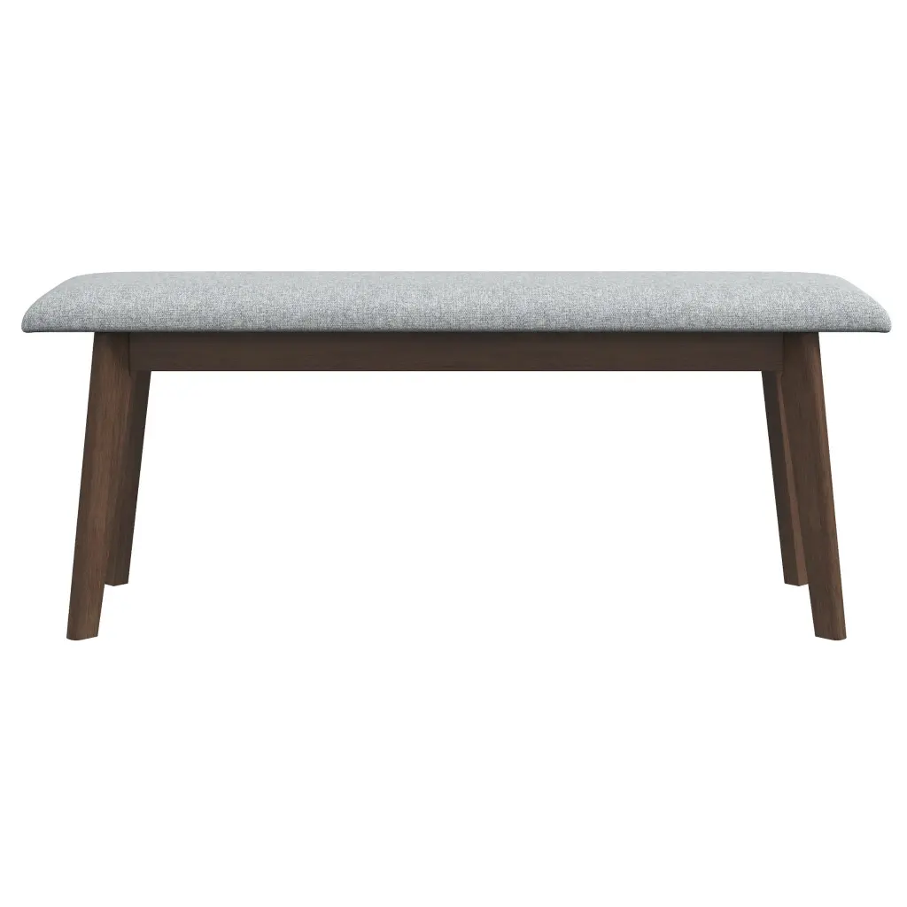 Carlos Fabric Upholstered Solid Wood Bench Grey Fabric ashcroft furniture