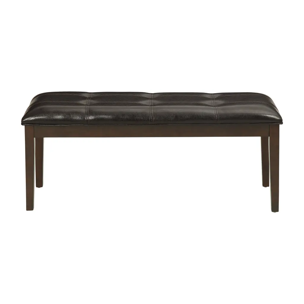 Dark Cherry Finish Timberen 1Pc Bench Upholstered Button Tufted Kitchen Bench kanepe