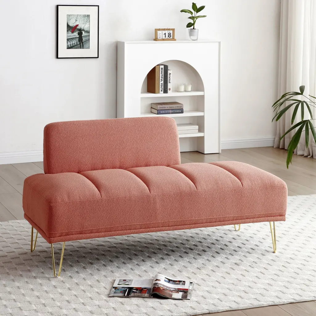 56.3" Modern End Bed Bench Teddy Upholstery and 2 Seats Bedroom trusting furniture