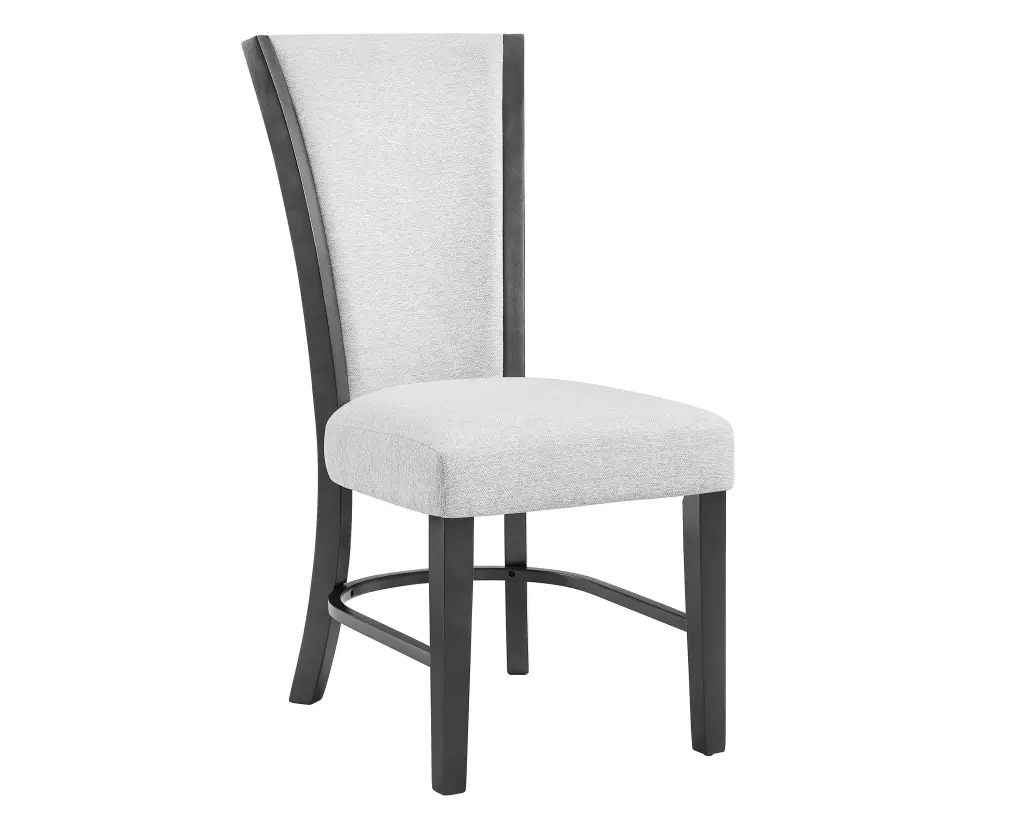 2Pc Contemporary Glam Upholstered Dining Side Chair Padded Dove Gray Fabric kanepe