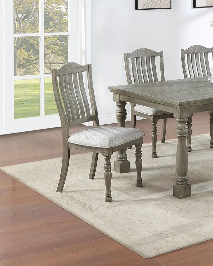 Timeless Light Grey Plush Upholstered Cushion Chairs Set 2 Dining Chairs kanepe