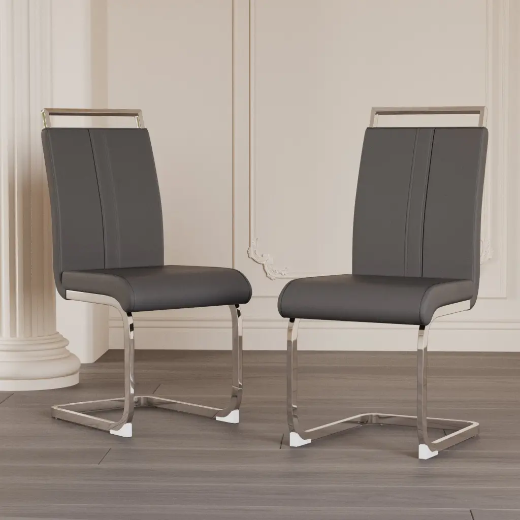 Modern Dining Chairs, PU Faux Hide High Back Upholstered Side Chair - Contemporary Kitchen Seating nuoli furniture