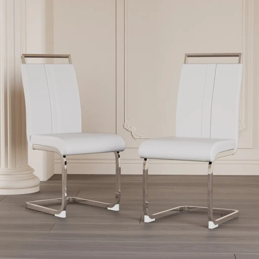 Modern Dining Chairs, PU Faux Hide High Back Upholstered Side Chair - Elegant Kitchen Seating Solution nuoli furniture