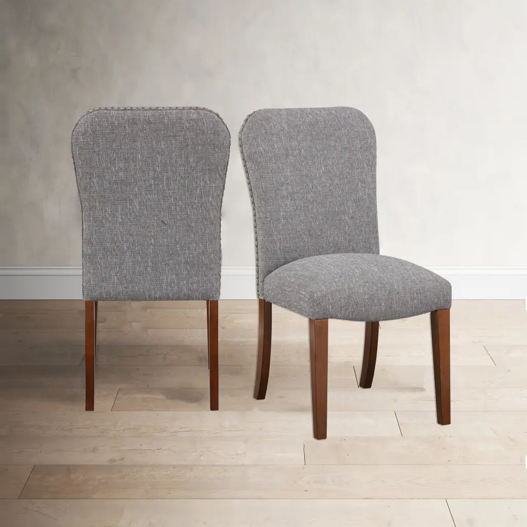 Sophia Ashen Grey Dining Chair Executive Fabric Nail Heads ridgecrest home