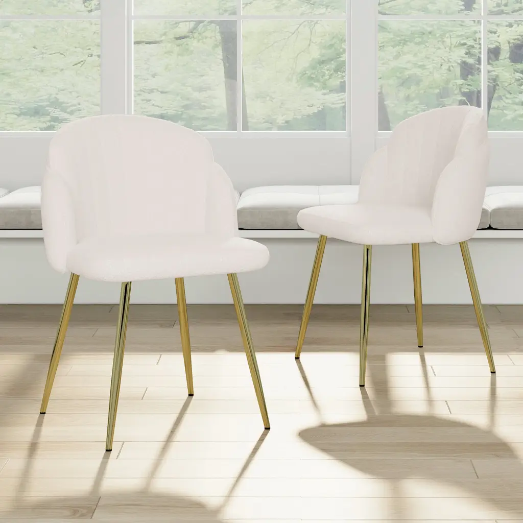 Modern Effortless Teddy Fleece Upholstered Dining Chair Home rnb