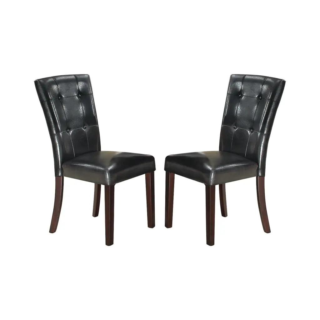 Faux Leather Upholstered Dining Chair, Black Set 2 simple relax