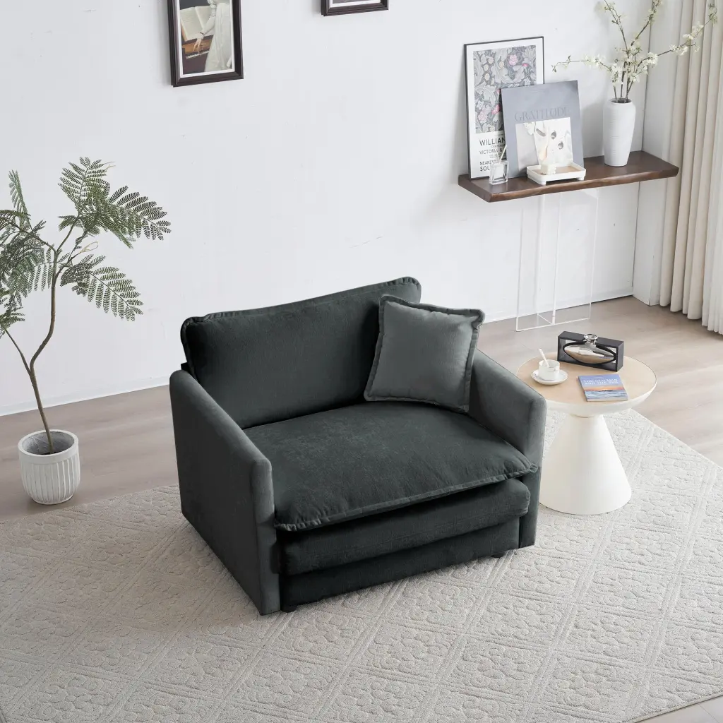 Comfy Deep Seat Upholstered Reading Armchair Living Room - Single Sofa Chair ui furniture