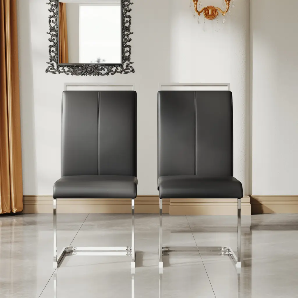 Set 4 Artificial Hide Dining Chairs Arched Back Design w1241 artisan furniture