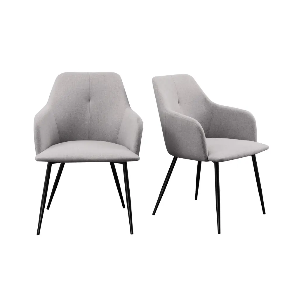 Contemporary Upholstered Woven Material Dining Chairs Fog Grey Polyester walker edison