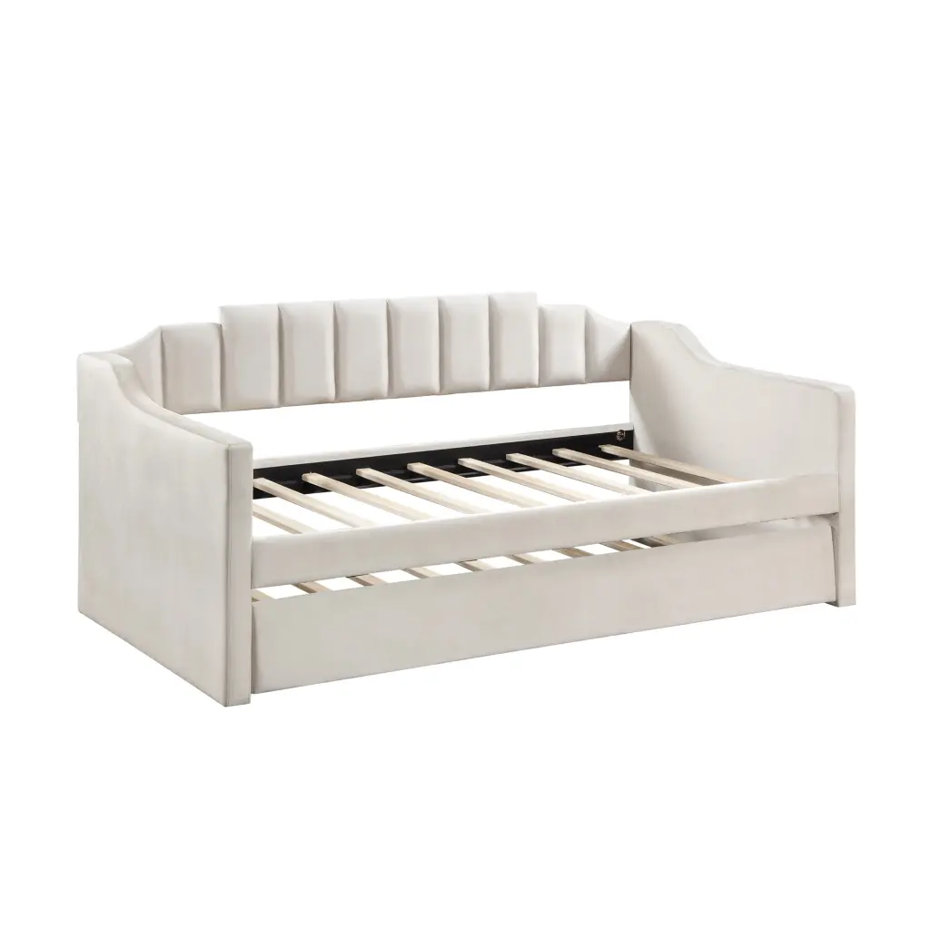 Velvet Daybed Trundle Upholstered Tufted Sofa Bed Twin Dimensions justone interior