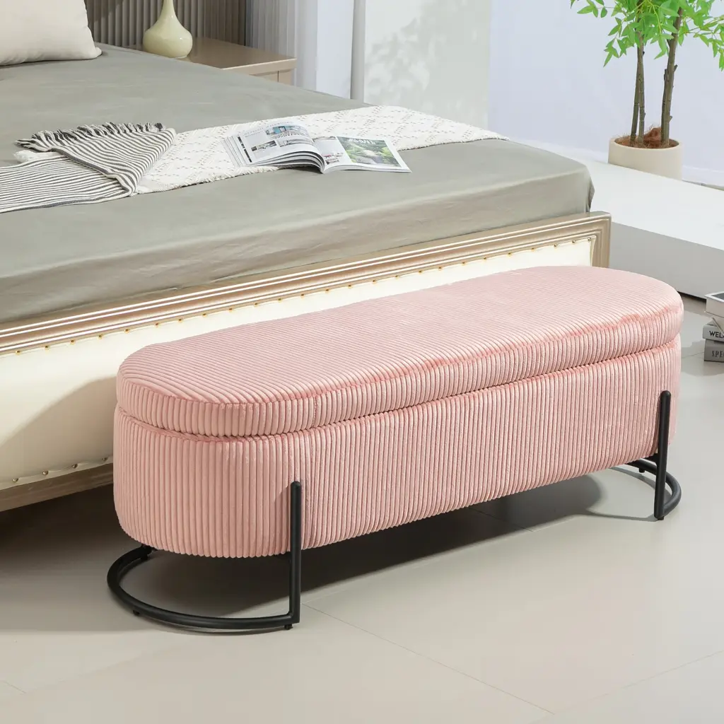Coolmore Storage Ottoman Upholstered Bedroom End Bench Storage house hold-w1588